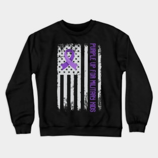 Purple Up For Military Kids Military Child Month USA Crewneck Sweatshirt